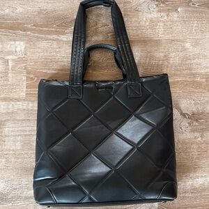 Max Studio Quilted Black Tote Bag